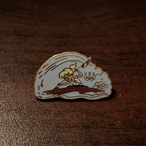 Olympics Team USA Canoeing Canoe Lapel Hat Pin - Picture 1 of 3